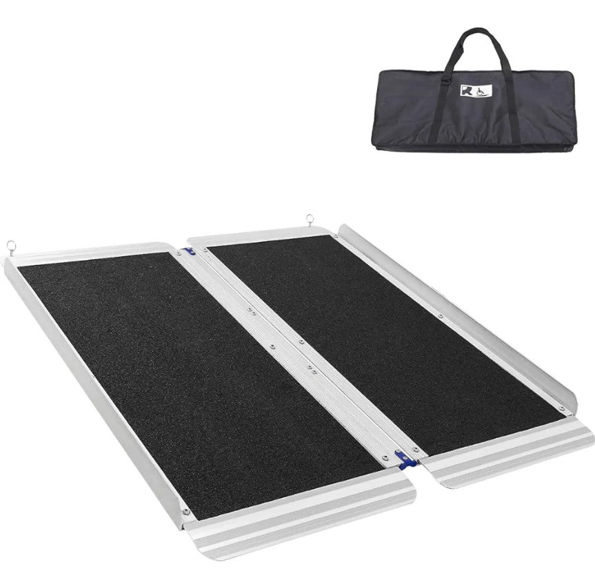 Aluminium Single-Fold Premium Wheelchair Ramp with Carry Bag- 300kg Capacity