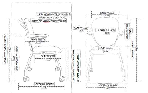 Slide n Dine Dual Control Utility Chair