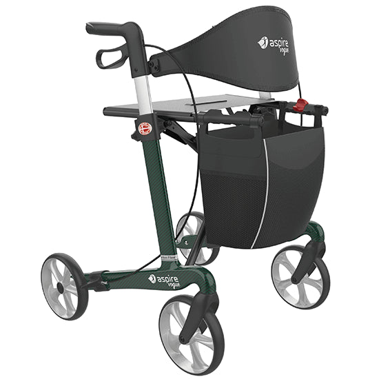 Aspire Vogue Carbon Fibre Seat Walker/Rollator (Short/Medium/Tall)