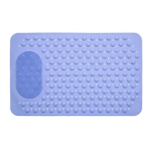 Deluxe Non-Slip Bath & Shower Mat with Massage Zone - Grey - 360 x 690mm
