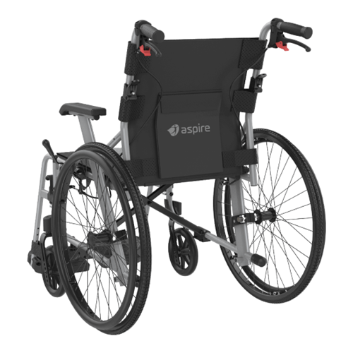 Aspire SOCIALITE Folding Wheelchair - Self Propelled-Silver