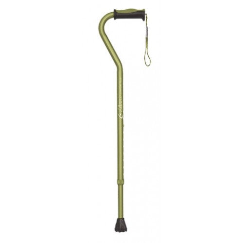 AIRGO COMFORT-PLUS ALUMINUM CANE, OFFSET HANDLE - OLIVE