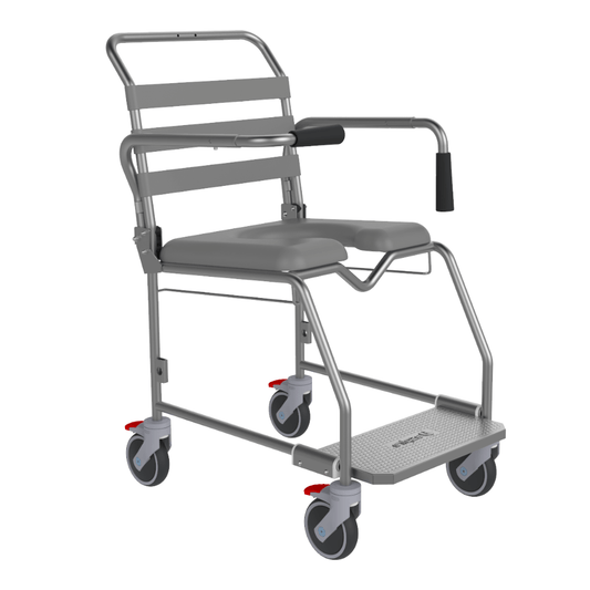 ASPIRE MOBILE SHOWER COMMODE - 460MM WEIGHT BEARING PLATFORM