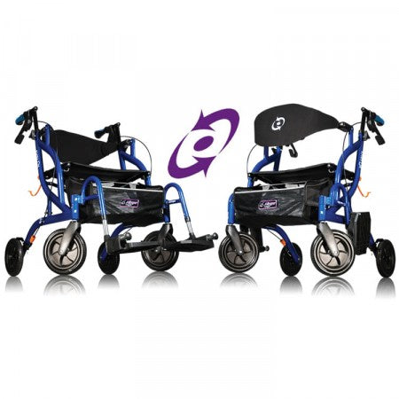 AIRGO FUSION SIDE-FOLDING ROLLATOR AND TRANSPORT CHAIR