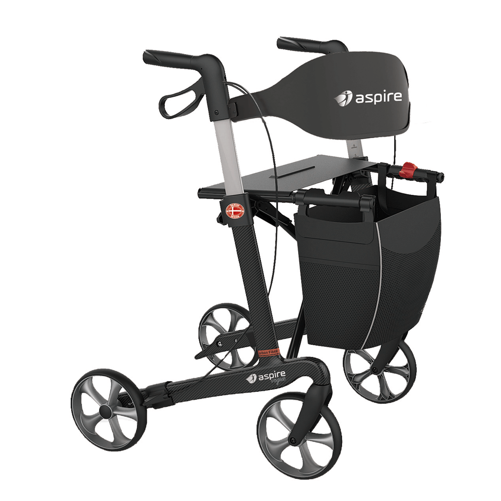 VOGUE CARBON FIBRE SEAT WALKER / ROLLATOR - Medium