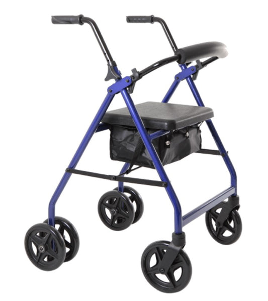 ASPIRE PUSH DOWN SEAT WALKER / ROLLATOR - blue