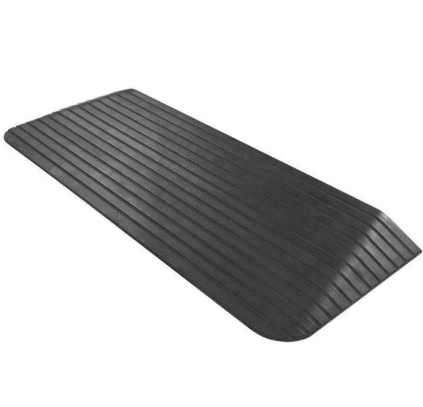 Solid Rubber Wheelchair Threshold Door Ramp With Winged Edges