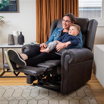 Donatello Lift Recliner- Petite - Lateral Back Canyon Steel