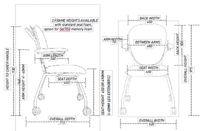Slide n Dine Dual Control Utility Chair