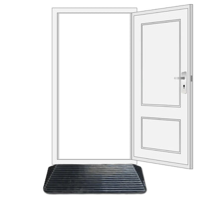 Solid Rubber Wheelchair Threshold Door Ramp With Winged Edges