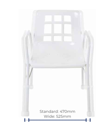 Aspire Shower Chair with Arms - Aluminium / Treated Steel (2 Size)