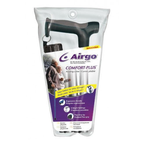 AIRGO COMFORT-PLUS FOLDING CANE - CHARCOAL