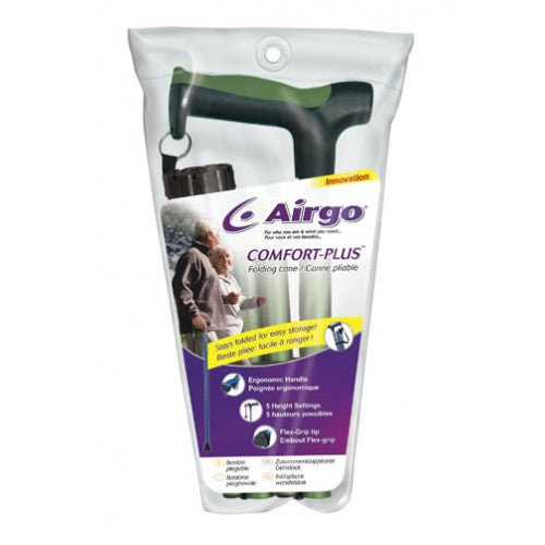 AIRGO COMFORT-PLUS FOLDING CANE - OLIVE