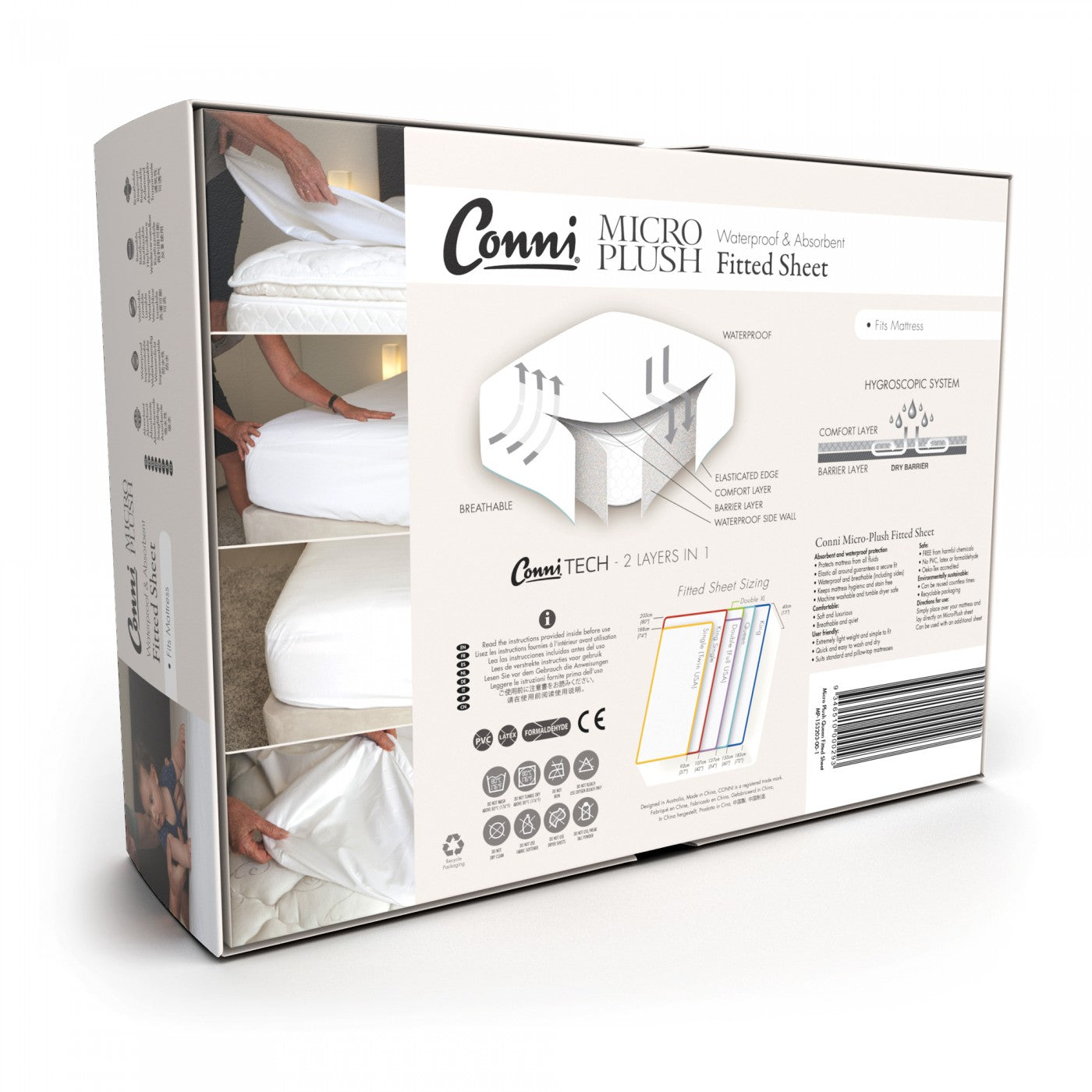 Conni Micro-Plush Waterproof Mattress Protector (King Single 107*203cm)
