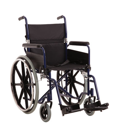 MLE - With Care Economy Steel Wheelchair -Blue