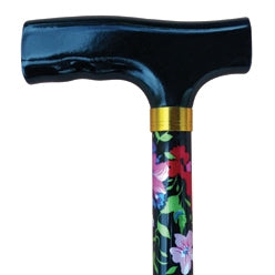 MLE Floral T Handle Walking Canes (3 Colours)