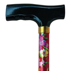 MLE Floral T Handle Walking Canes (3 Colours)