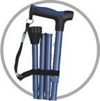 AIRGO COMFORT-PLUS FOLDING CANE - BLUE