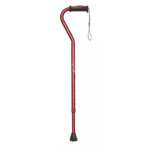 AIRGO COMFORT-PLUS ALUMINUM CANE, OFFSET HANDLE - BURGUNDY