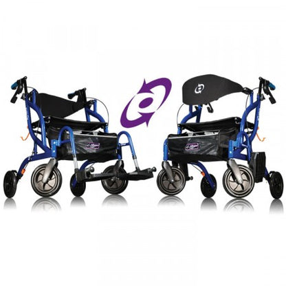 AIRGO FUSION SIDE-FOLDING ROLLATOR AND TRANSPORT CHAIR