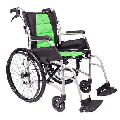 VIDA SUPER LIGHTWEIGHT FOLDING WHEELCHAIR - SELF PROPELLED (Green)-(Formally DASH)