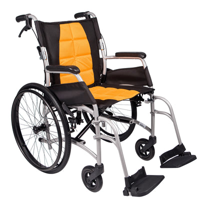 VIDA SUPER LIGHTWEIGHT FOLDING WHEELCHAIR - SELF PROPELLED (Orange)-(Formally DASH)