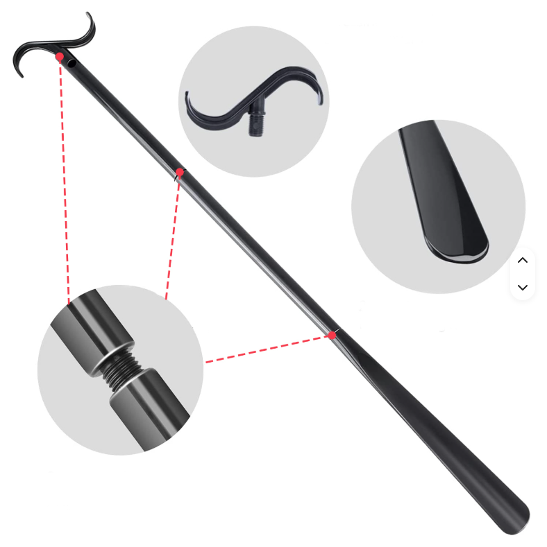 , Long Shoe Horn &amp; Dress Stick Combo (Black), 