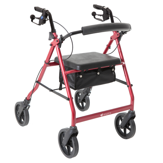 , Aspire Deluxe 8" Seat Walker / Rollator, 